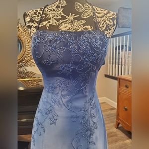 Jump Apparel stunning long formal blue dress wih corset back size 3